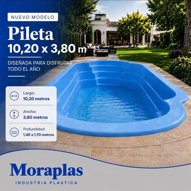 Pileta Moraplas 10,20 por 3,80 metros